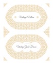 Eastern gold arabic vector lines design templates. Muslim floral frame for card and postcard