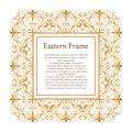 Eastern gold vintage square frame. Vector islamic golden elements for decoration design template