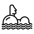 Eastern island icon, outline style