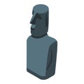 Eastern island sculpture icon, isometric style