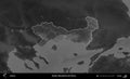 Eastern Macedonia and Thrace highlighted, Greece. Grayscale Royalty Free Stock Photo
