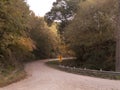 Eastern Nebraska curvy gravel road in autumn Royalty Free Stock Photo