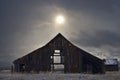 Eastern Oregon Barn in Snow Storm Royalty Free Stock Photo