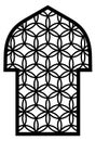 Eastern ornament in decorative islamic window shape