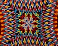 Eastern pattern of bright colors on a pillowcase Royalty Free Stock Photo