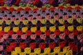 Eastern pattern of bright colors on a pillowcase