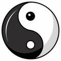 Eastern philosophy in vector: Yin and Yang on a white background