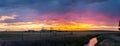 Eastern Plains Colorado Sunset Ranch Royalty Free Stock Photo