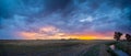 Eastern Plains Colorado Sunset Ranch Royalty Free Stock Photo