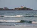 Eastern Point Lighthouse in Gloucester Massachusetts at dusk Royalty Free Stock Photo