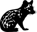 eastern quoll Black Silhouette Generative Ai