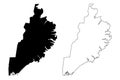 Eastern Region Iceland island, Regions of Iceland map vector illustration, scribble sketch Austurland or Austfiroir map