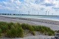 Oosterscheldekering, storm surge barrier  in Netherlands Royalty Free Stock Photo