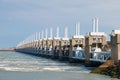 The Eastern Scheldt storm surge barrier in Zeeland, The Netherlands Royalty Free Stock Photo