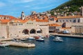 Eastern small craft harbor of Old Town Dubrovnik Royalty Free Stock Photo