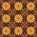 Eastern style floral tile seamless pattern