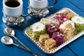 Eastern sweets. Turkish delight Rahat lokum Royalty Free Stock Photo