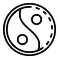 Eastern symbol of equilibrium icon, outline style