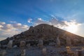 Eastern Terrace of Mount Nemrut at sunset Royalty Free Stock Photo