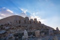 Eastern Terrace of Mount Nemrut at sunset Royalty Free Stock Photo