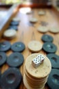 Eastern Traditional Strategy Game Backgammon and Dices Royalty Free Stock Photo