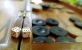 Eastern Traditional Strategy Game Backgammon and Dices Royalty Free Stock Photo