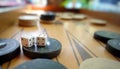 Eastern Traditional Strategy Game Backgammon and Dices Royalty Free Stock Photo