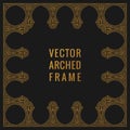 Eastern vintage arch card. Arabic ornament floral frame. Template design elements in oriental style