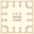 Eastern vintage arch card. Arabic ornament floral frame. Template design elements in oriental style