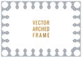 Eastern vintage arch card. Arabic ornament floral frame. Template design elements in oriental style