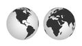 Eastern and western hemispheres of the planet earth. globe icon Royalty Free Stock Photo