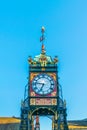 Eastgate clock situated on the walls of Chester surrounding the old town, England Royalty Free Stock Photo