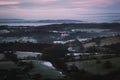 Eastnor castle just before sunrise on a winters day Royalty Free Stock Photo