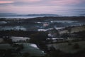 Eastnor castle just before sunrise on a winters day