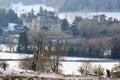 Eastnor, Herefordshire, UK. 12/19/2010 The fairytale Eastnor Castle on a snowy winters day. Royalty Free Stock Photo