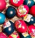 Eastern eggs cooked and colored in traditional way Royalty Free Stock Photo