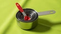 Easurement markings. The cups and spoon are designed for precise Royalty Free Stock Photo
