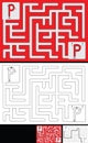 Easy alphabet maze - letter P