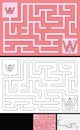 Easy alphabet maze - letter W