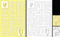 Easy alphabet maze - letter U