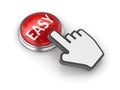 Easy button with hand cursor Royalty Free Stock Photo