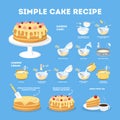 Easy cake with cream recipe for cooking at home Royalty Free Stock Photo