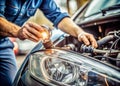 Easy Car Headlight Bulb Replacement A StepbyStep Guide for DIY Mechanics and Experienced Drivers Royalty Free Stock Photo