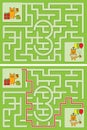 Easy cat maze - learning number 3 Royalty Free Stock Photo