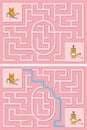 Easy cat maze - learning number 0 Royalty Free Stock Photo