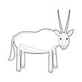 Easy Coloring Animals for Kids: Oryx Gazelle Royalty Free Stock Photo