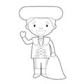 Easy coloring cartoon character from Spain dressed in the traditional way as a bullfighter. Vector Illustration