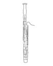 Easy coloring cartoon vector illustration of a bassoon isolated on white background Royalty Free Stock Photo