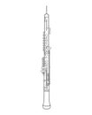 Easy coloring cartoon vector illustration of an oboe isolated on white background Royalty Free Stock Photo