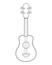 Easy coloring cartoon vector illustration of an ukulele isolated on white background Royalty Free Stock Photo